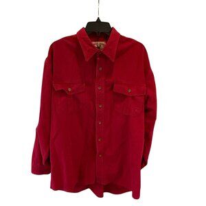 Moose Creek Red Corduroy Shirt XL Long Sleeve Button Front Cotton Workwear